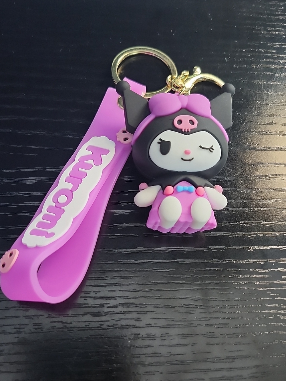Sanrio Kuromi Purple Cute Character Keychain Bag Charm for Kids